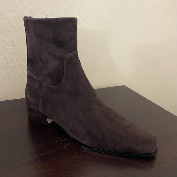 Steve Madden Women's Brown Suede Square Toe Ankle Boots - Picture 2 of 7